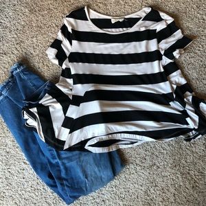 striped peplum top